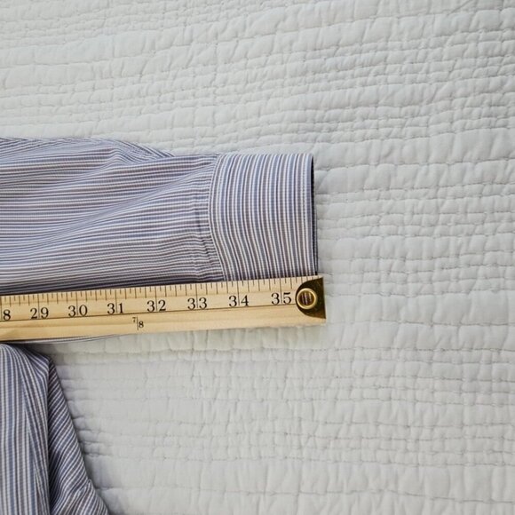 Calvin Klein Button Up Shirt Men's L Purple Stripes Pocket Long Sleeve EUC LN - Picture 13 of 15
